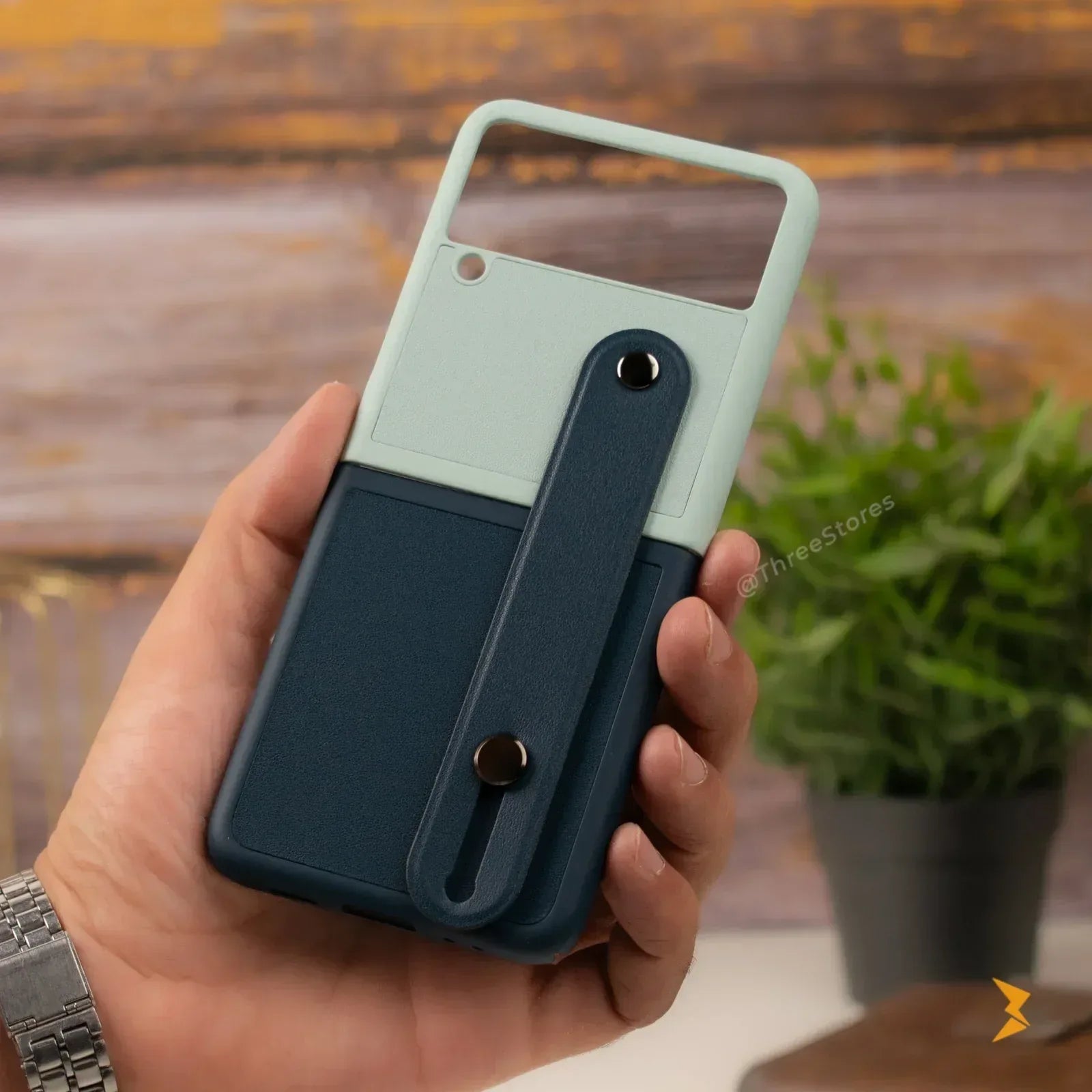 Leather Grip Case Samsung Z Flip 4 - Three