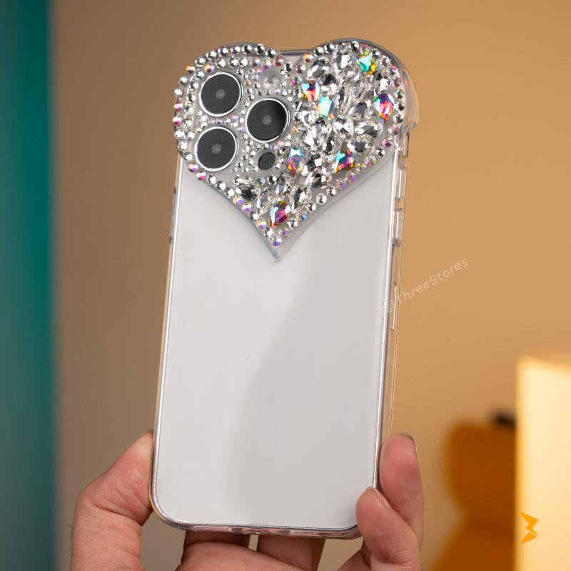 Heart Shaped Rhinestone Case iPhone 11 Pro Max