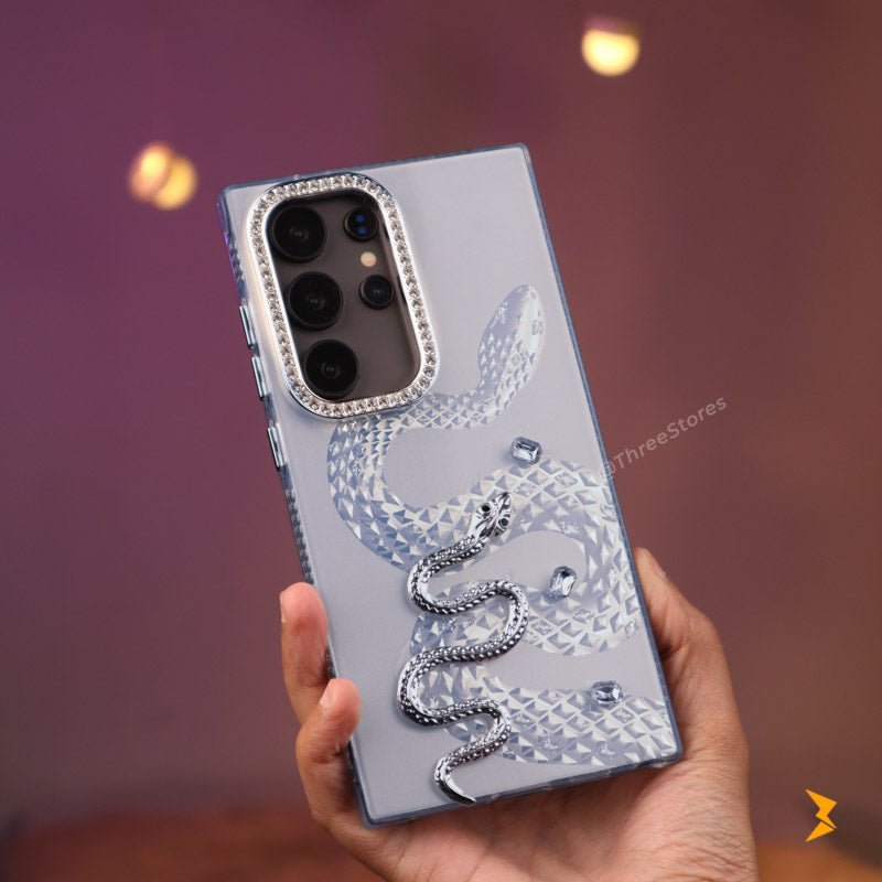 Diamond Heart Snake Case Samsung S24 Ultra