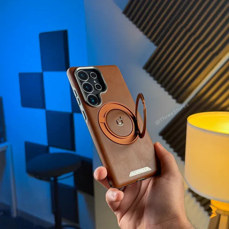 Ruime Leather Magsafe Stand Case Samsung S25 Ultra - Three