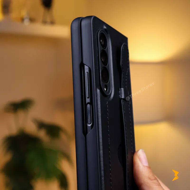 Retro Leather Grip Case Samsung Z Fold 3