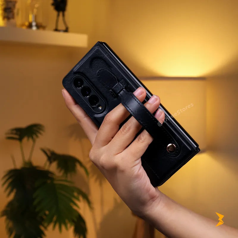 Retro Leather Grip Case Samsung Z Fold 3