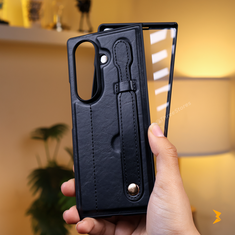 Retro Leather Grip Case Samsung Z Fold 7