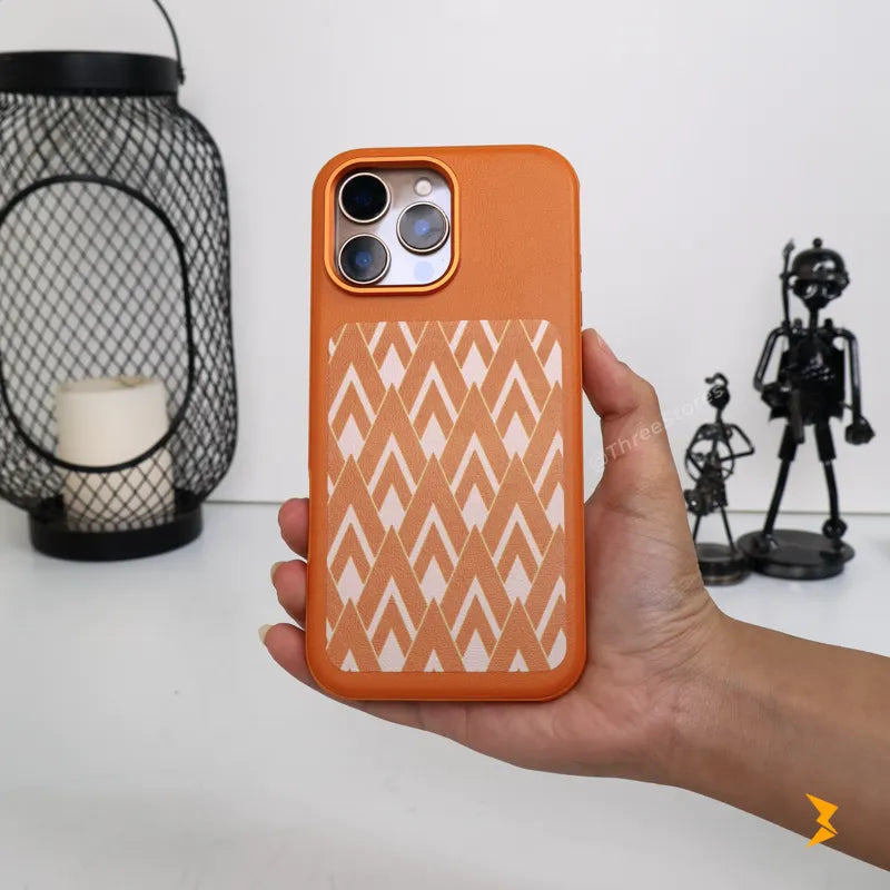 Chevron Leather Magsafe Case iPhone 14 Pro Max