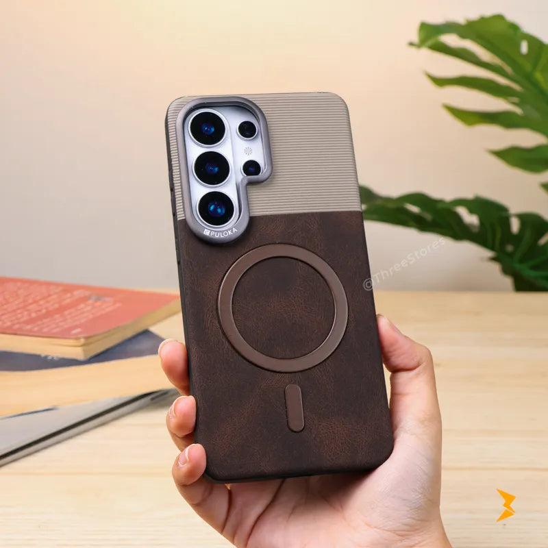 Puloka Vintage Leather Magsafe Case Samsung S24 Ultra