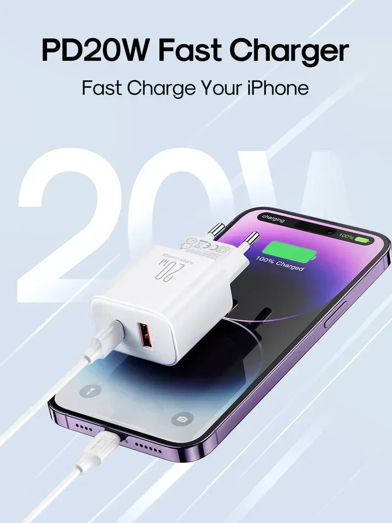 Joyroom Flash Series 20W A+C Dual-Port Charger 20W With Cable JR-TCF05EU - Three