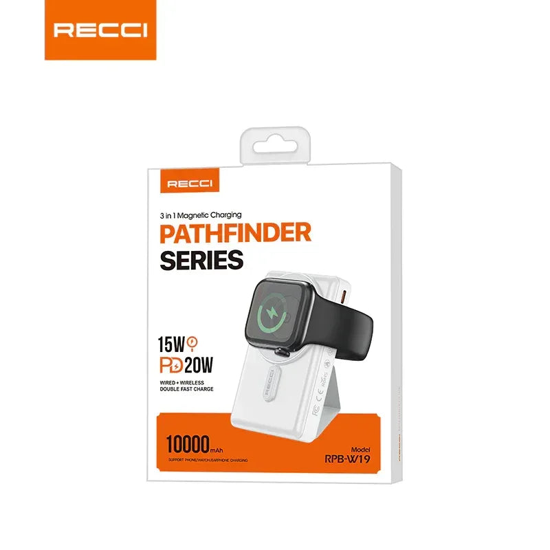 Recci Pathfinder Wireless Magnetic Power Bank PD20W RPB-W19 - Three