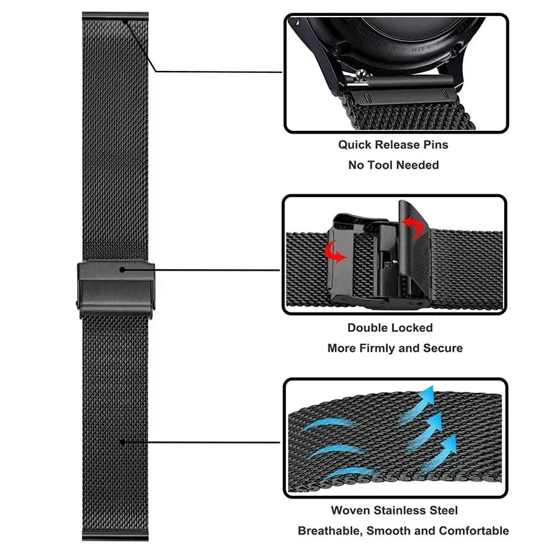 Metal Band Compatible with 20mm Watches - Three