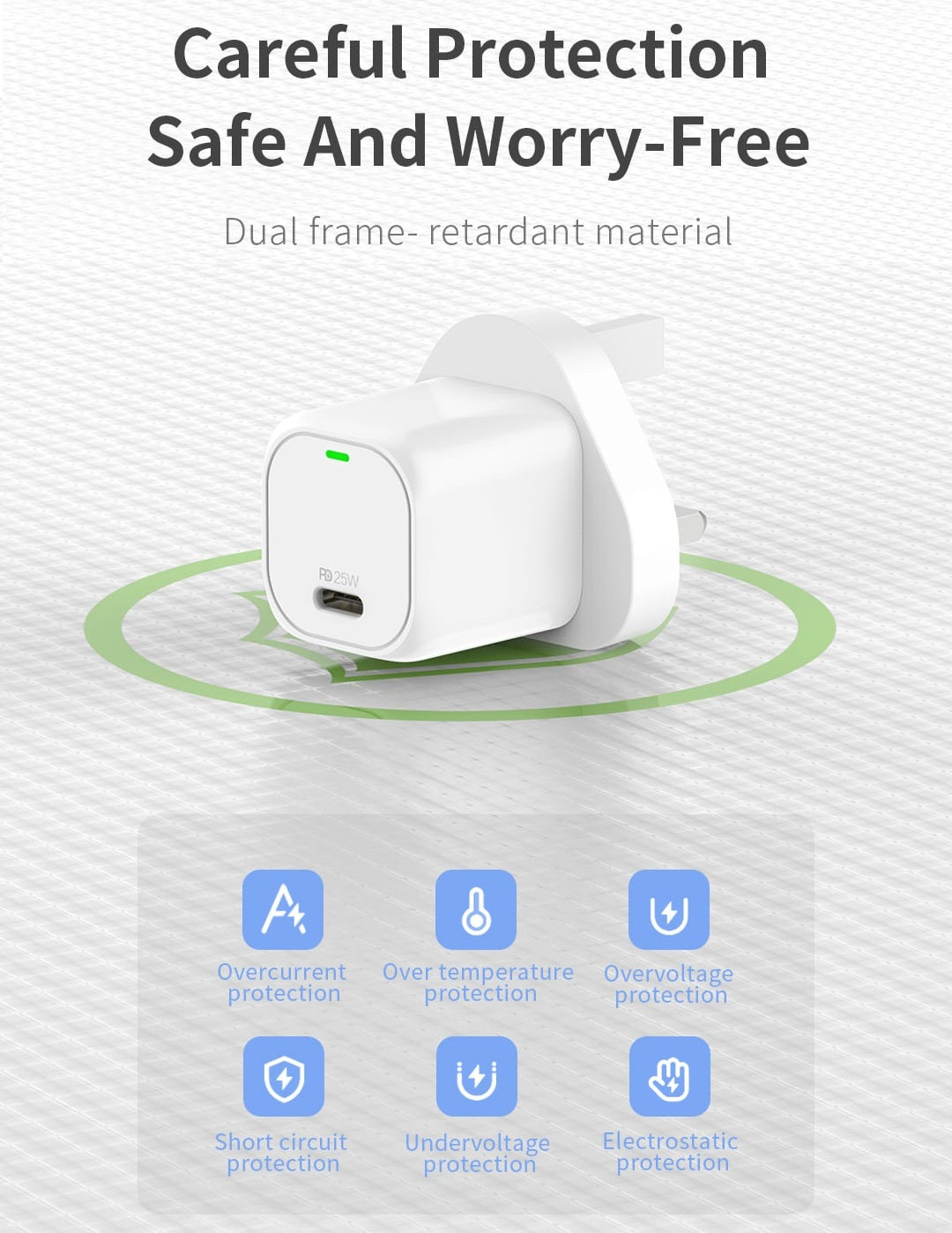 شاحن Recci GaN بقوة 25 واط ومنفذ USB Type-C وتقنية GaN