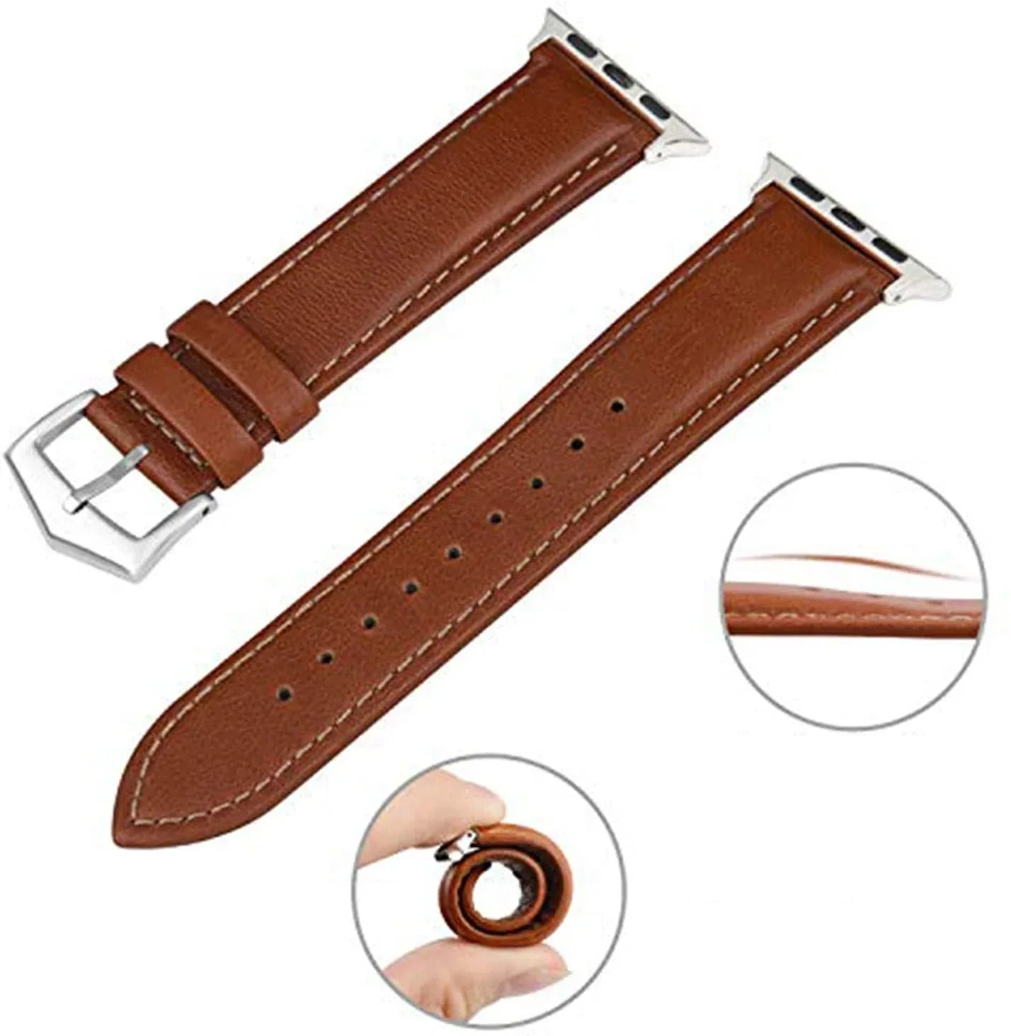 Coblue Slim Leather Band For Apple Watch - Three