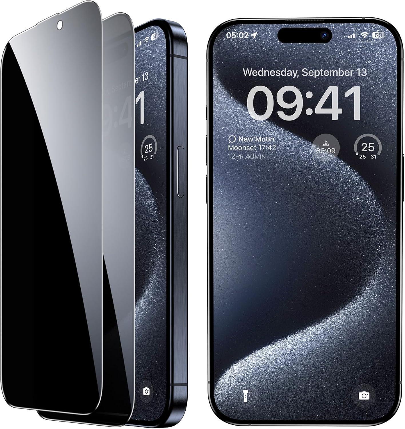 2P Privacy Glass Screen Protector iPhone 16 Pro - Three