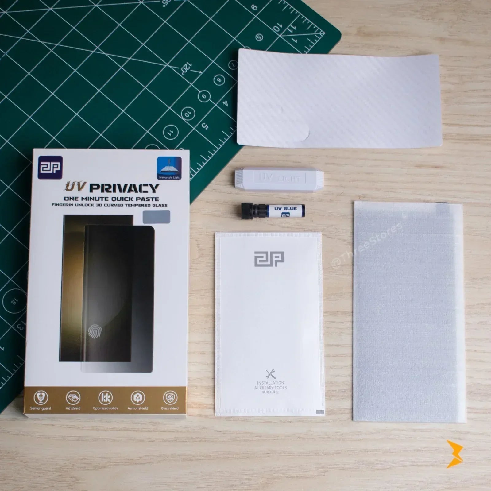 2P UV Privacy Glass Screen Protector Samsung Note 20 Ultra - Three
