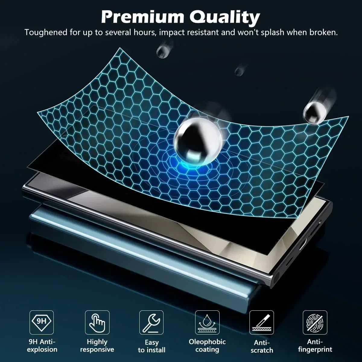2P UV Privacy Glass Screen Protector Samsung S22 Ultra - Three