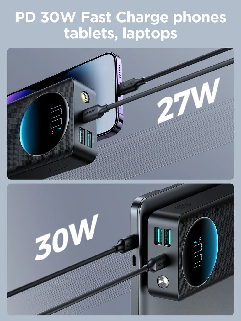 Joyroom 30W LCD Screen Power Bank 10000mAh with Light JR-PBF01