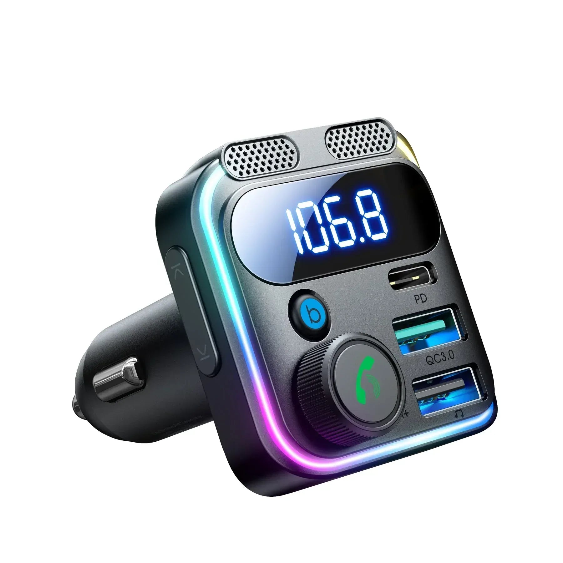 Joyroom 48W Dual-Mic Car Charger FM Transmitter JR-CCB01 - Three