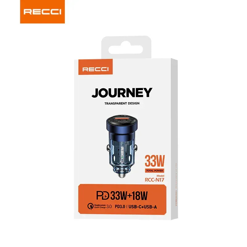 Recci Journey Series PD Fast Charging Car Charger RCC-N17 - Three