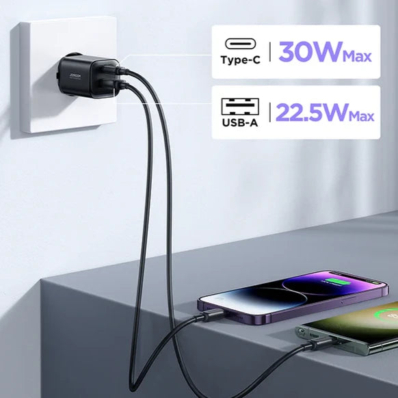 Joyroom Speed Series PD 30W Dual-Port (A+C) Charger JR-TCF08EU
