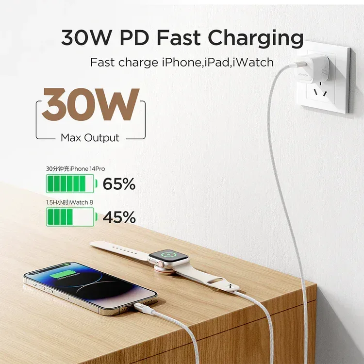 Joyroom 2 in 1 Watch Charger + 30W UCB C Cable S-IW012 - Three
