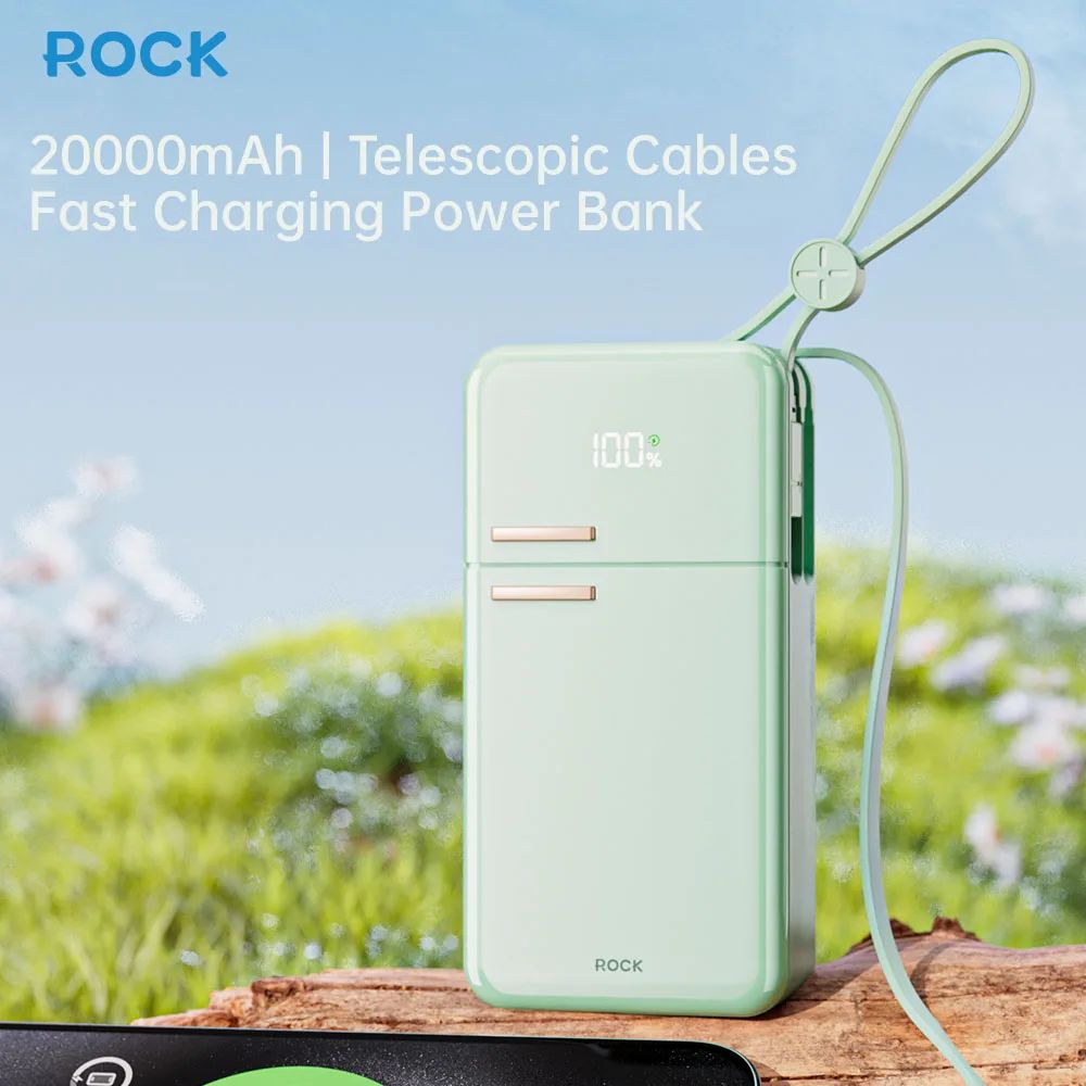 Rock Fridge Series Fast Charging Power Bank With Cables 22.5 Y18