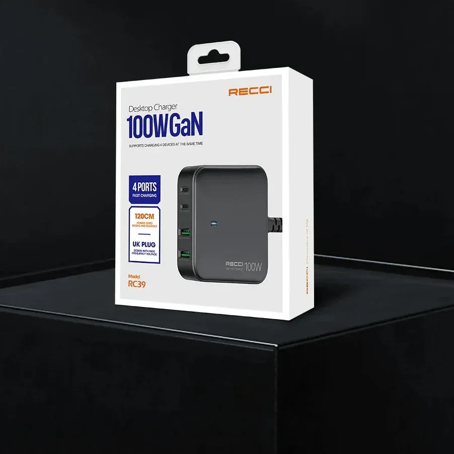 Recci GAN 100W Desktop Charger RC39 - Three