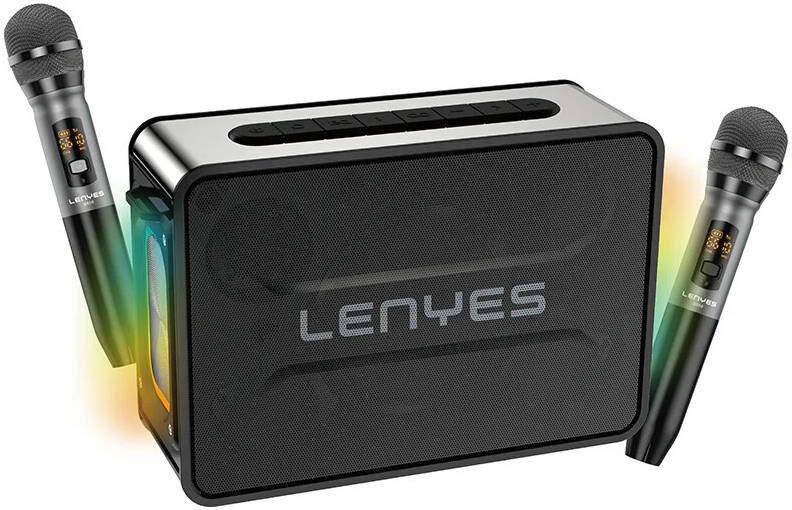 Lenyes Bluetooth 5.3 200W Dual-Mic RGB Karaoke Speaker S859