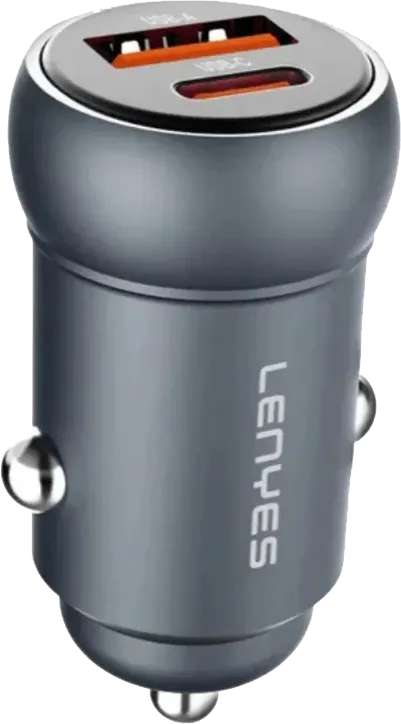 Lenyes 30W PD Type-C USB Dual-Port Mini Car Charger CA55
