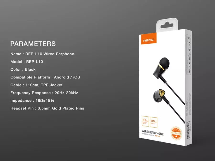 Recci In-Ear Wired EarPhone REP-L10