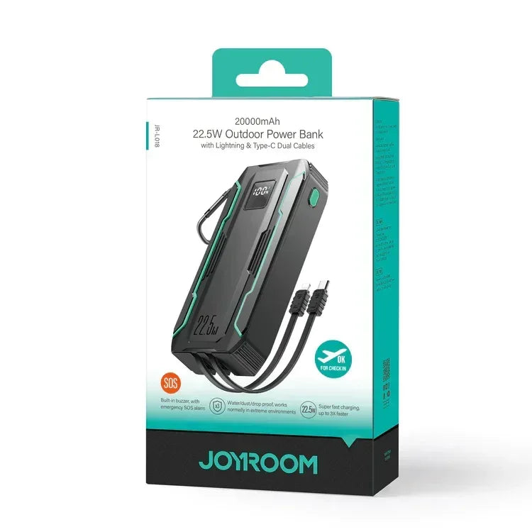 Joyroom 22.5W Power Bank with Built in 2in1 Cables 10000mAh JR-L017 - Three