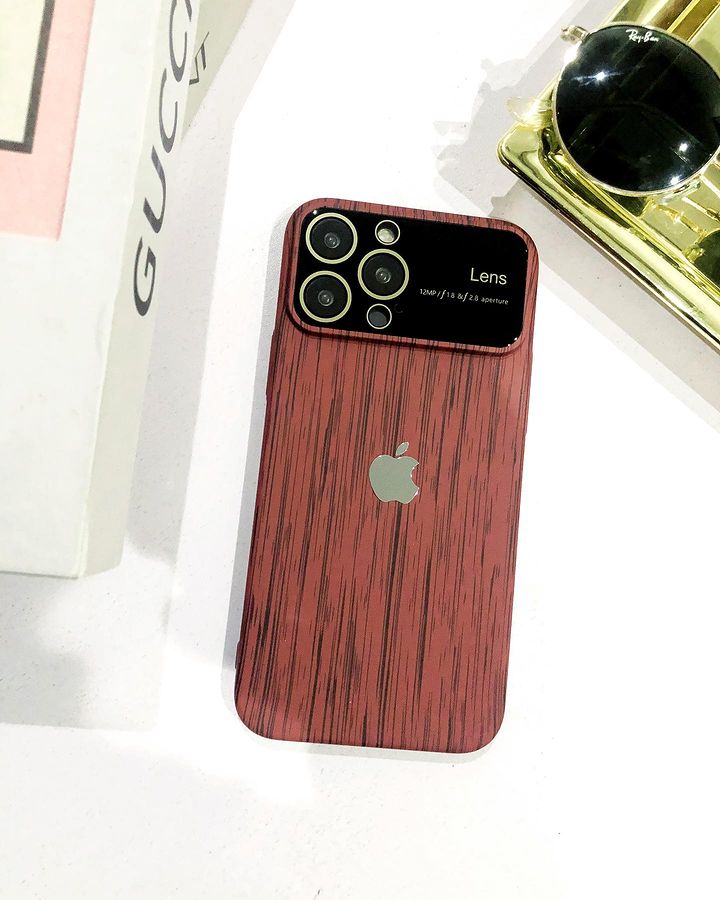Wood Grain Lens Protection Case iPhone 12 Pro