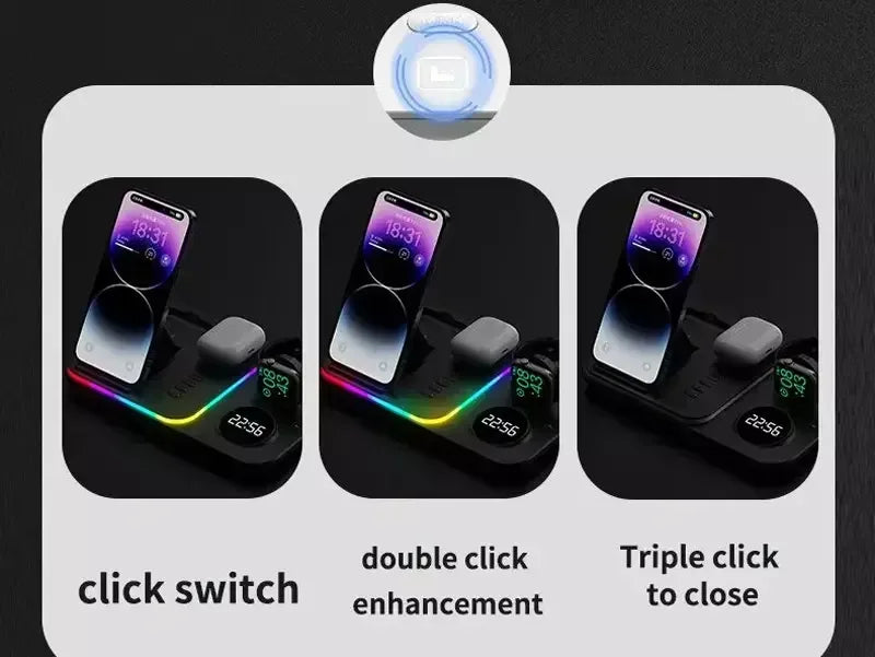 5 in 1 Wireless Charger Station Dock A82 - Three