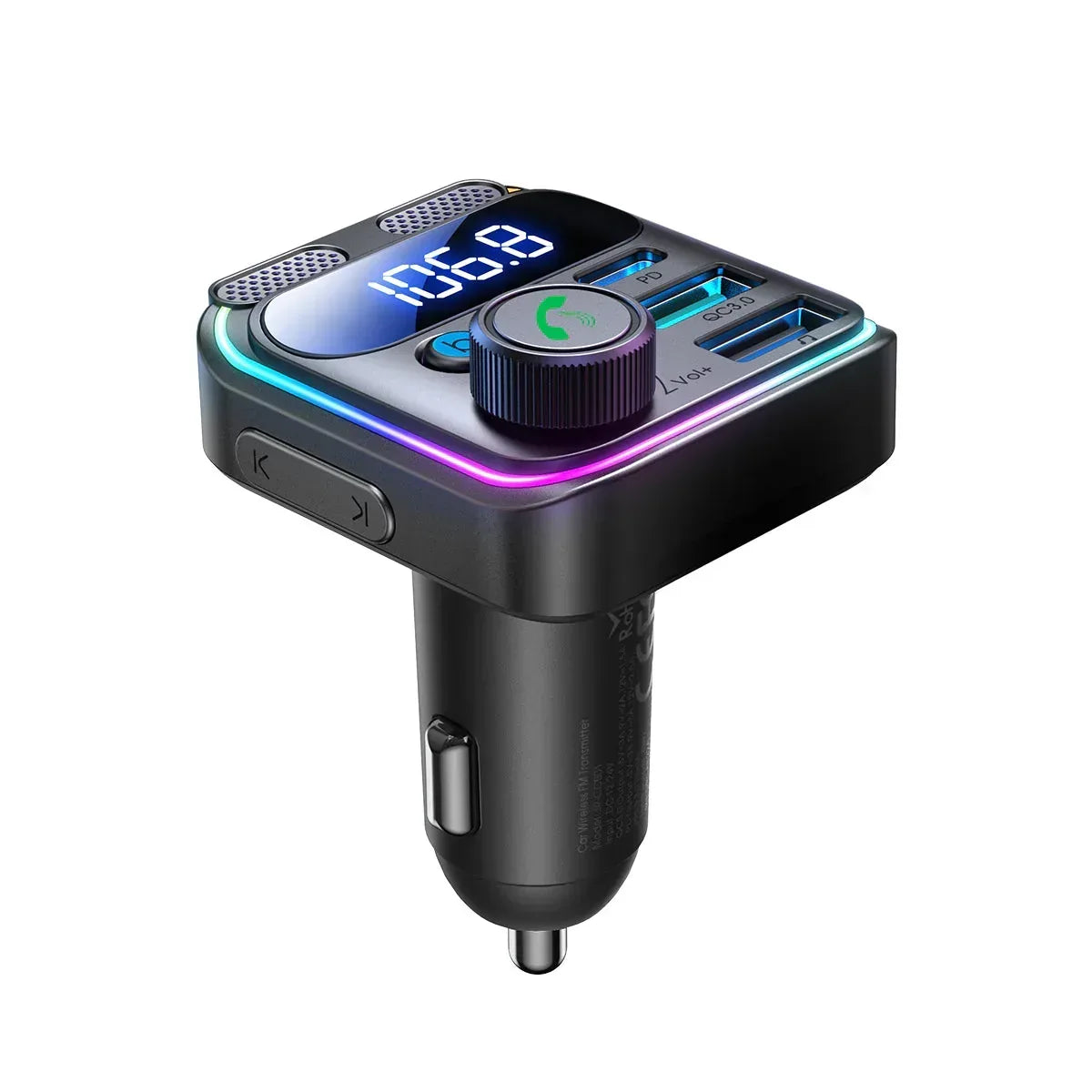 Joyroom 48W Dual-Mic Car Charger FM Transmitter JR-CCB01 - Three