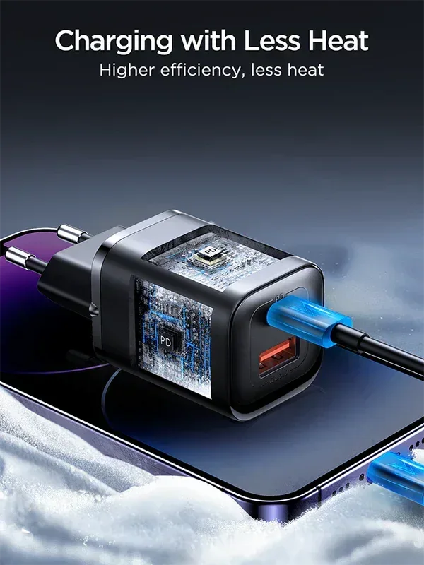 Joyroom Speed Series PD 30W Dual-Port (A+C) Charger JR-TCF08EU - Three