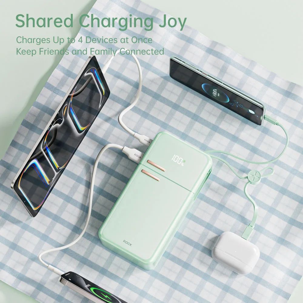 Rock Fridge Series Fast Charging Power Bank With Cables 22.5 Y18