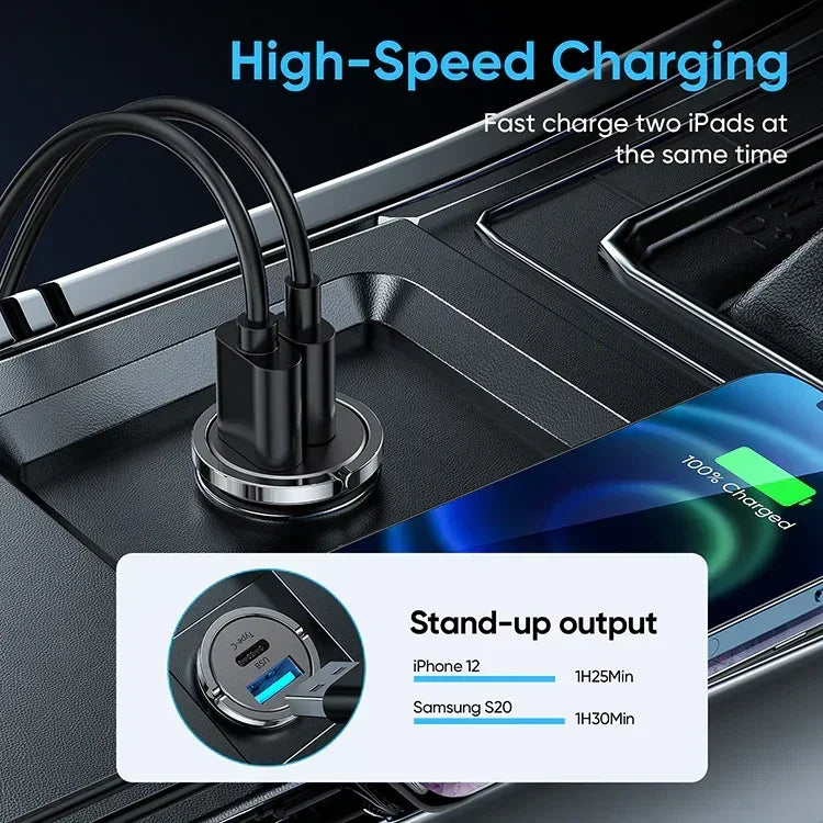 Joyroom Mini 2-Port Ring-Pull Fast Car Charger 45W C-A35 - Three