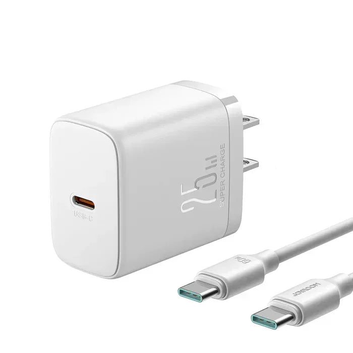 joyroom 25W Charger with Type c to Type c Cable JR-TCF11EU - Three