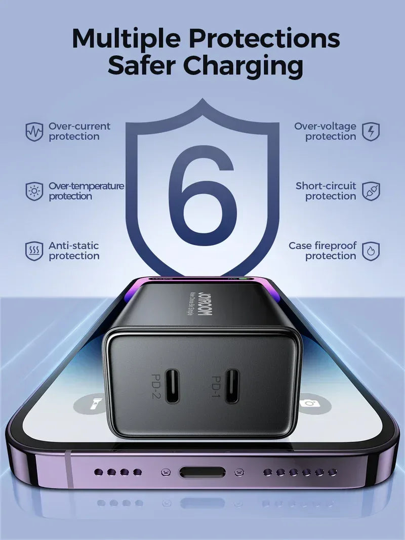 Joyroom 40W 2C Fast Charger JR-TCF09EU - Three