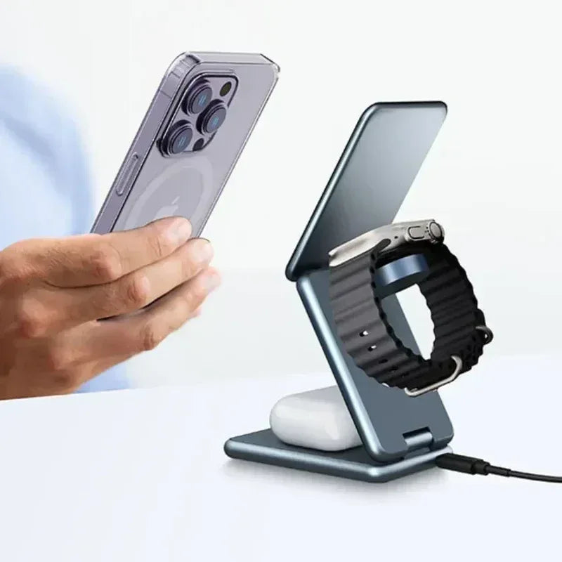 3 in 1 Foldable Magnetic Wireless Charger W28 - Three