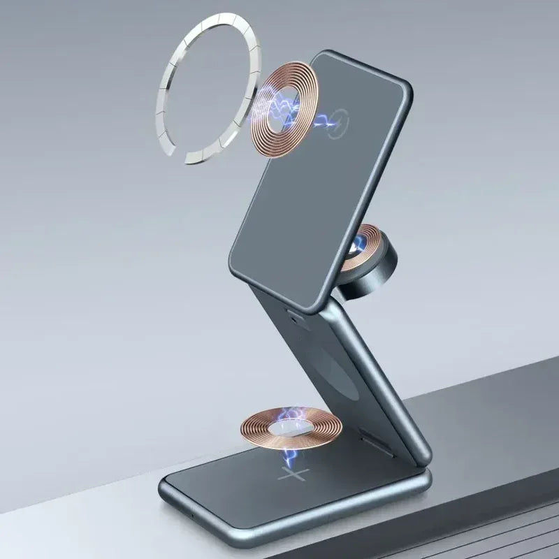 3 in 1 Foldable Magnetic Wireless Charger W28 - Three
