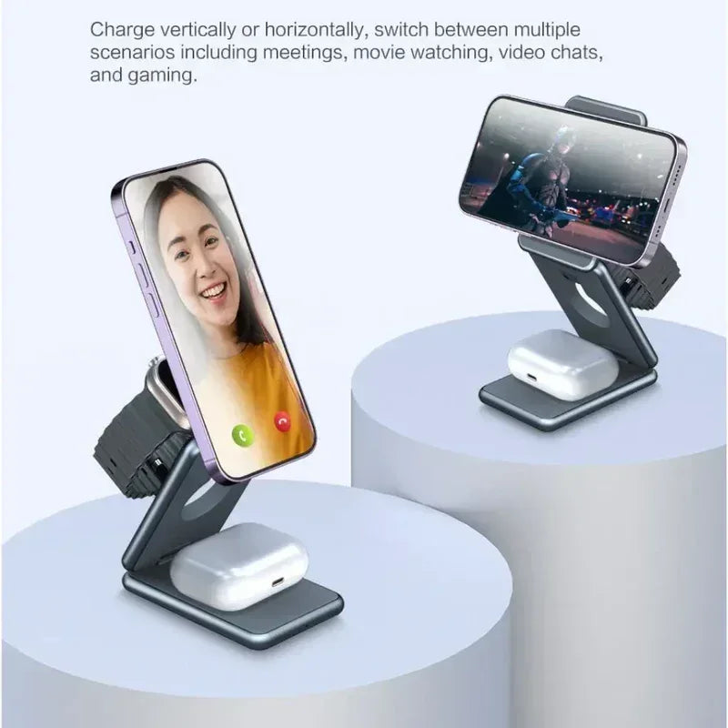 3 in 1 Foldable Magnetic Wireless Charger W28 - Three