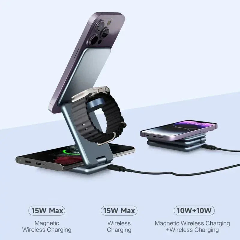 3 in 1 Foldable Magnetic Wireless Charger W28 - Three