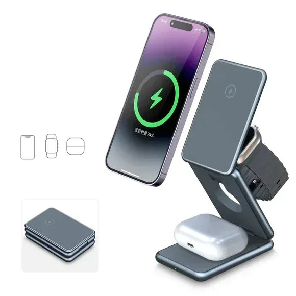 3 in 1 Foldable Magnetic Wireless Charger W28 - Three