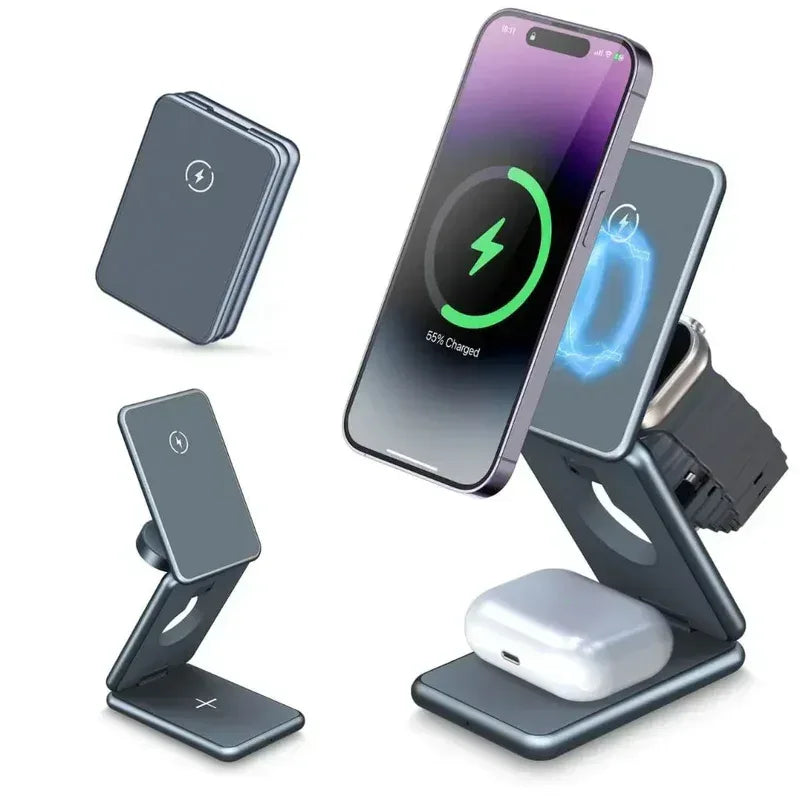 3 in 1 Foldable Magnetic Wireless Charger W28 - Three