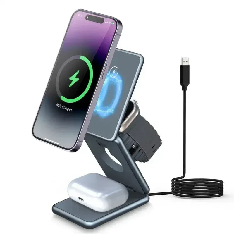 3 in 1 Foldable Magnetic Wireless Charger W28 - Three