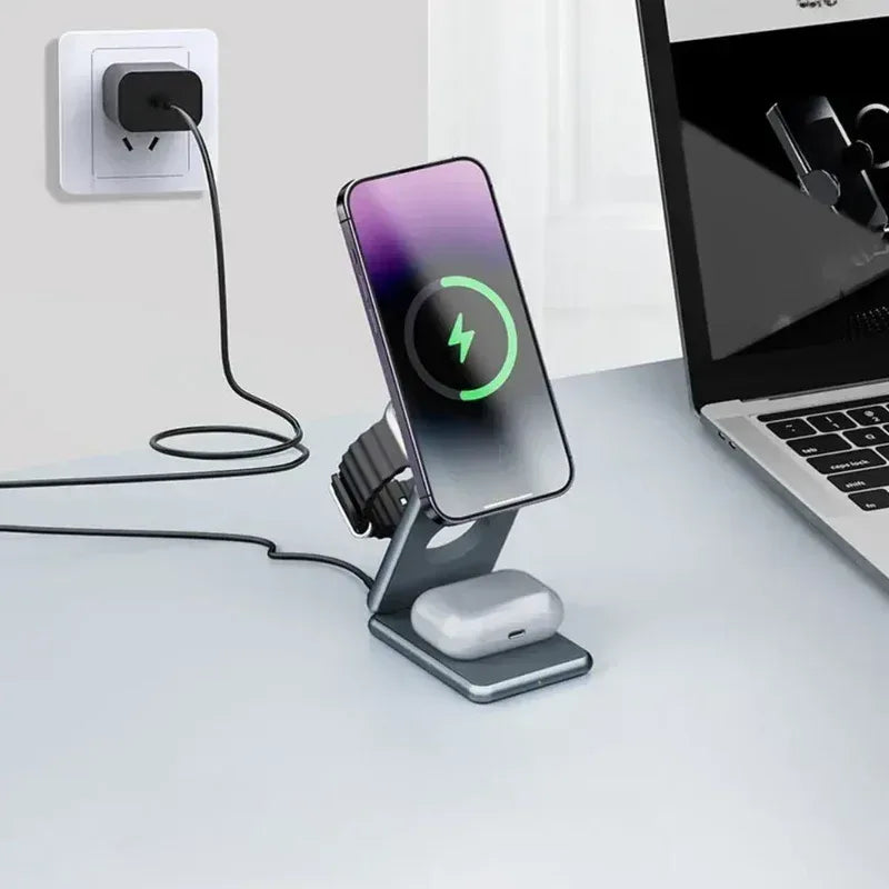 3 in 1 Foldable Magnetic Wireless Charger W28 - Three