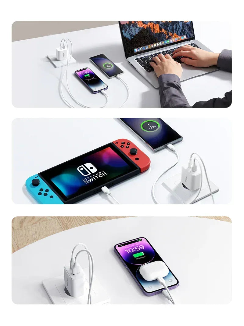 Joyroom Flash Series 20W A+C Dual-Port Charger 20W With Cable JR-TCF05EU - Three