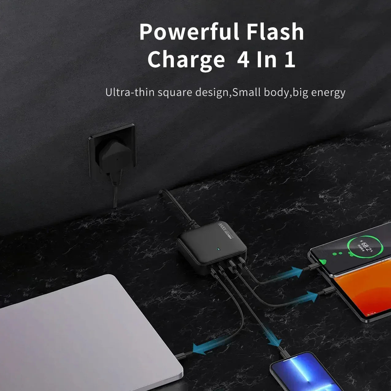 Recci GAN 100W Desktop Charger RC39 - Three