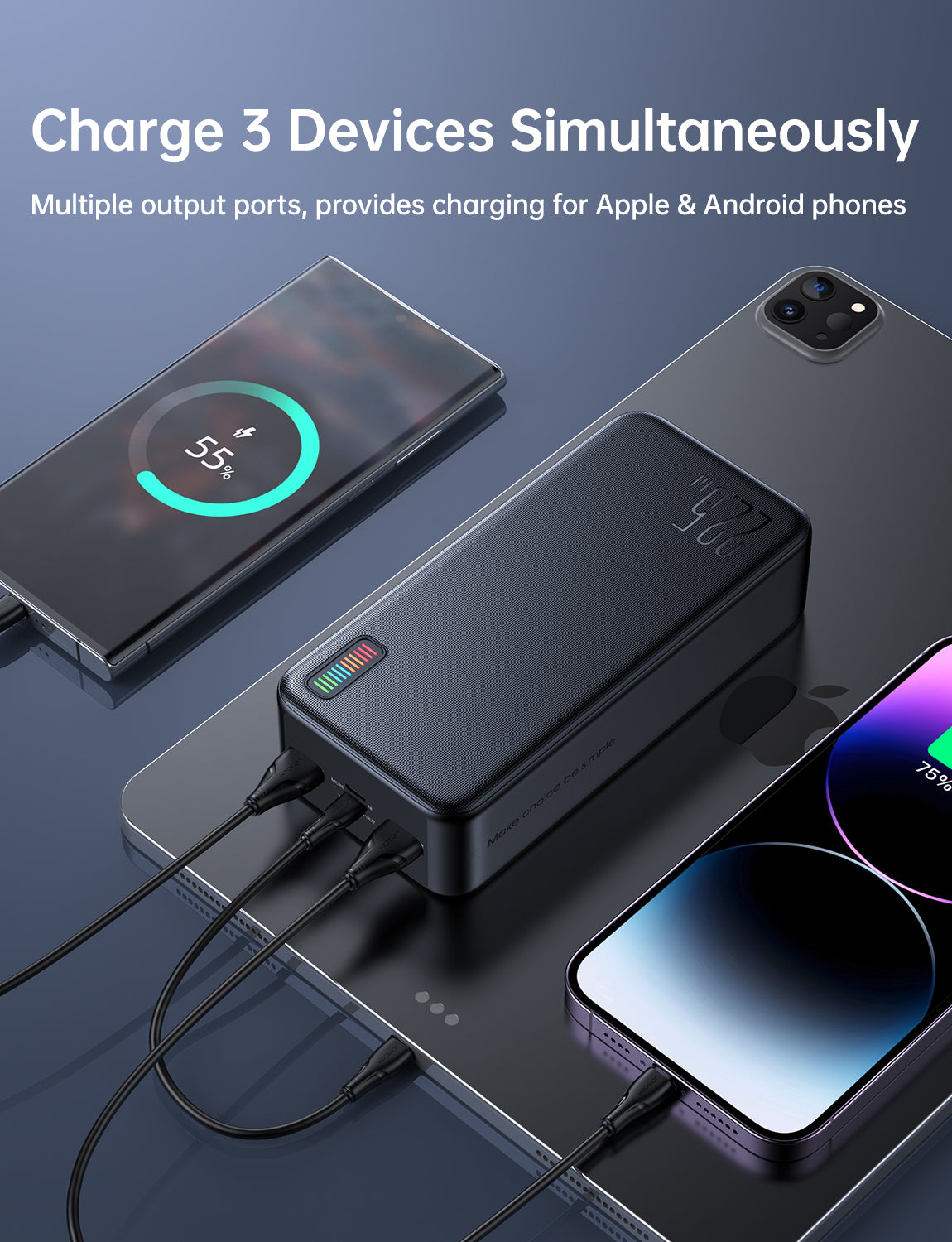 Joyroom Dazzling LED Power Bank 30000mAh JR-QP196