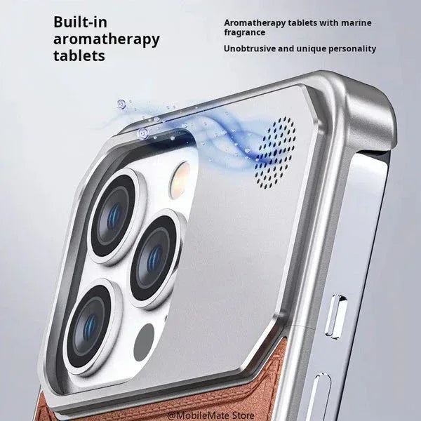 NJOYNY Metal Leather Case iPhone 16 Pro Max - Three