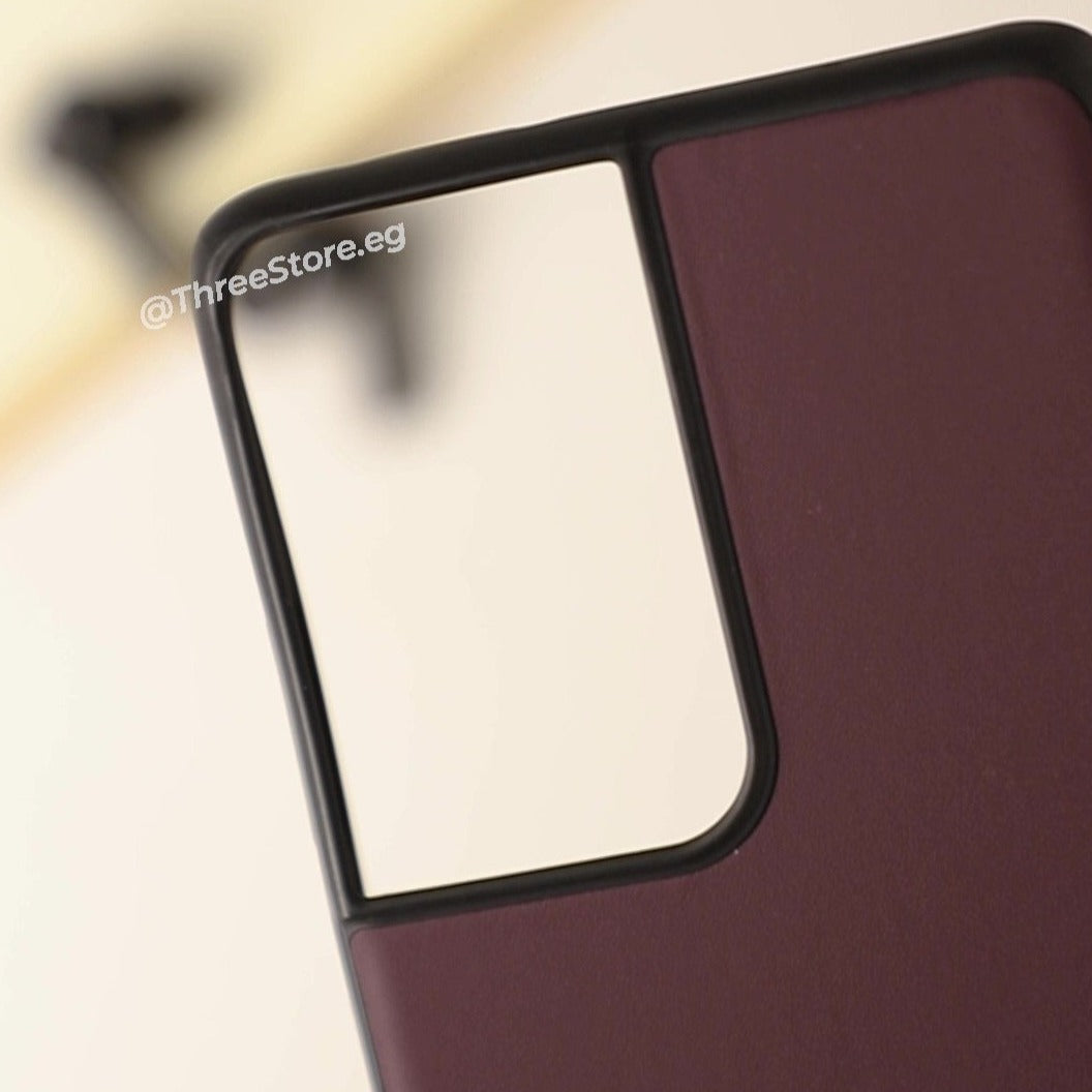 Slim Leather Camera Protection Case Samsung S21 Ultra
