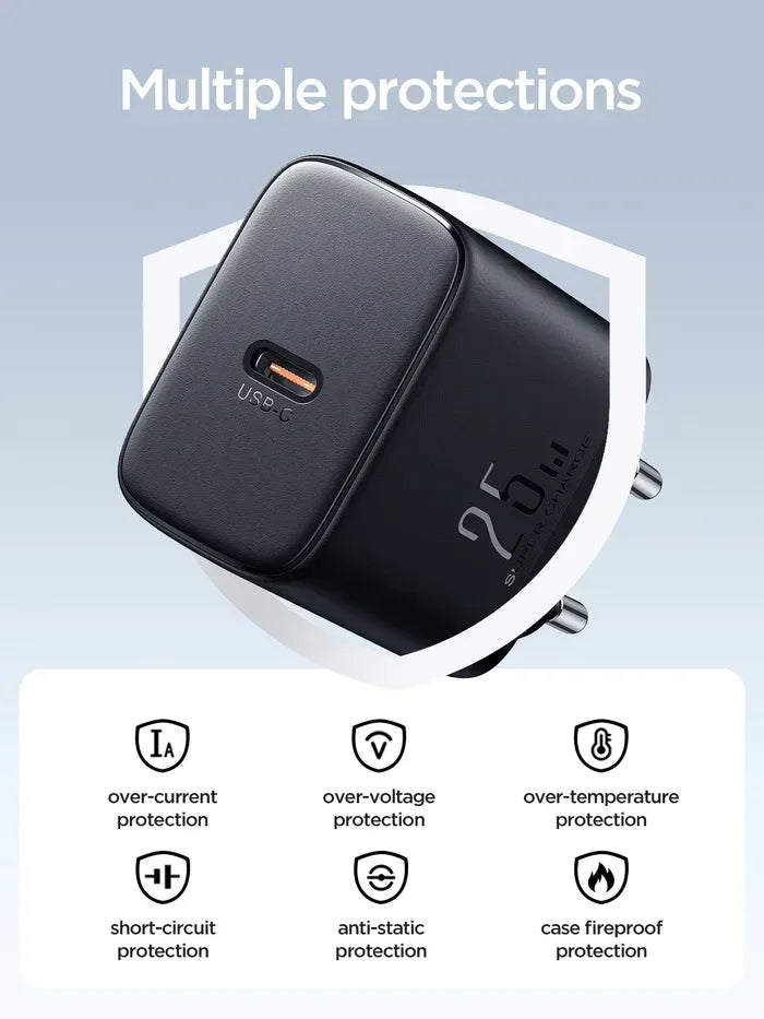 joyroom 25W Charger with Type c to Type c Cable JR-TCF11EU - Three